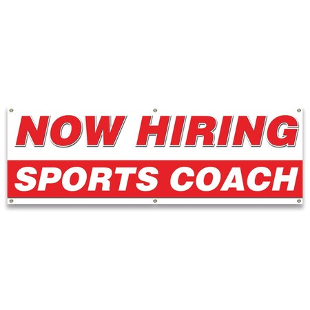 Signmission Now Hiring Sports Coach Banner Apply Inside Accepting Application Single Sided B-72-30307
